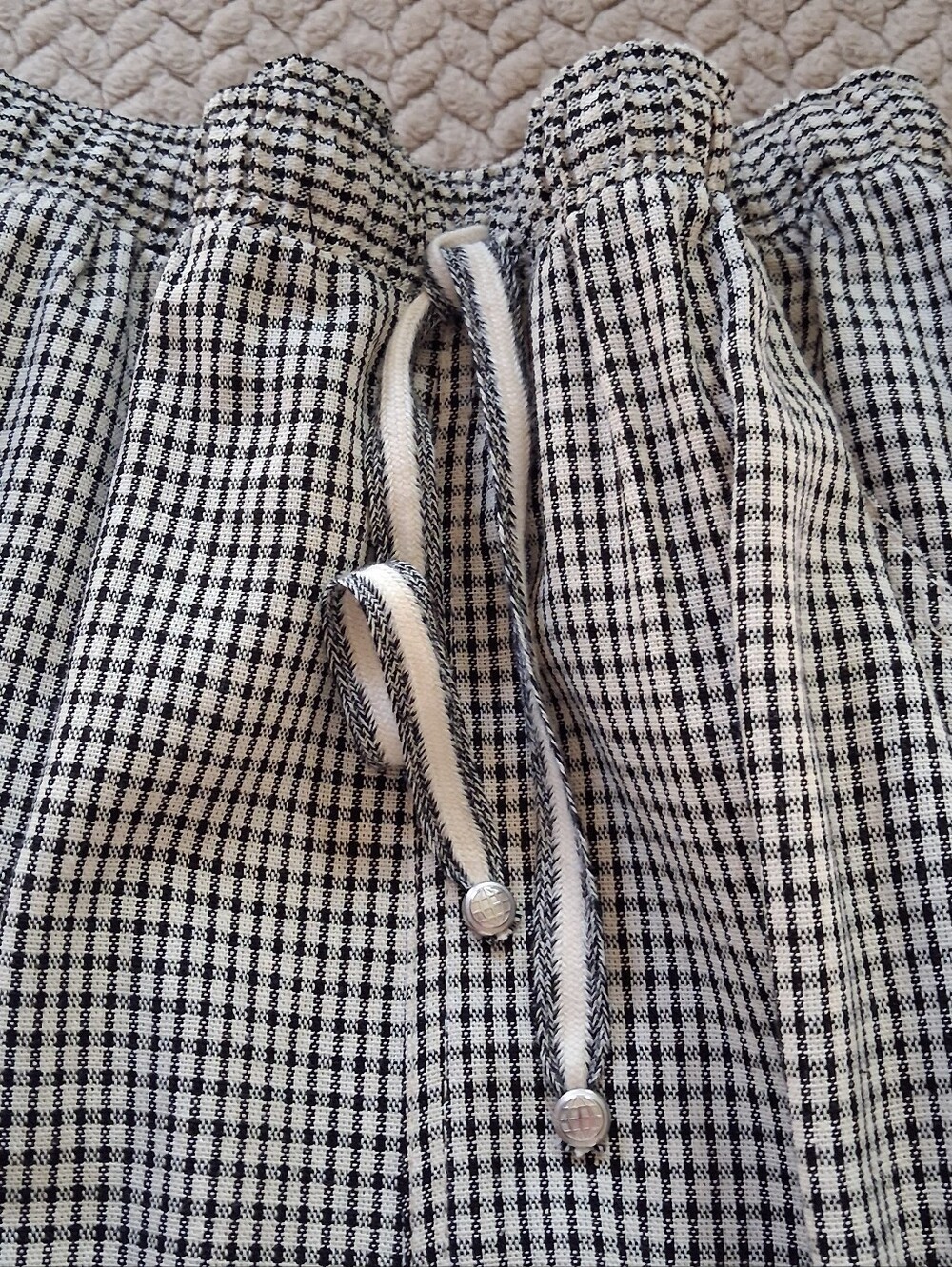 Max Studio Black & White Checked A-Line Maxi Skirt